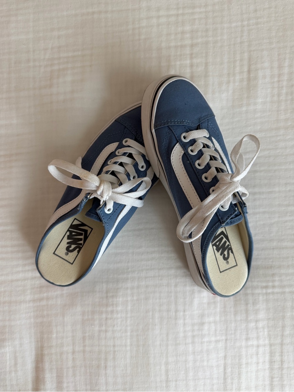 Vans Kids Blue Old Skool Low-Top Sneakers with White Stripe